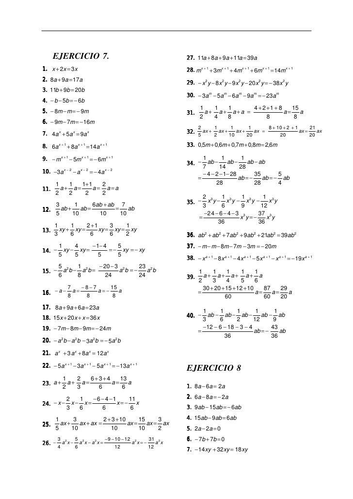 Algebra de baldor ejercicios pdf